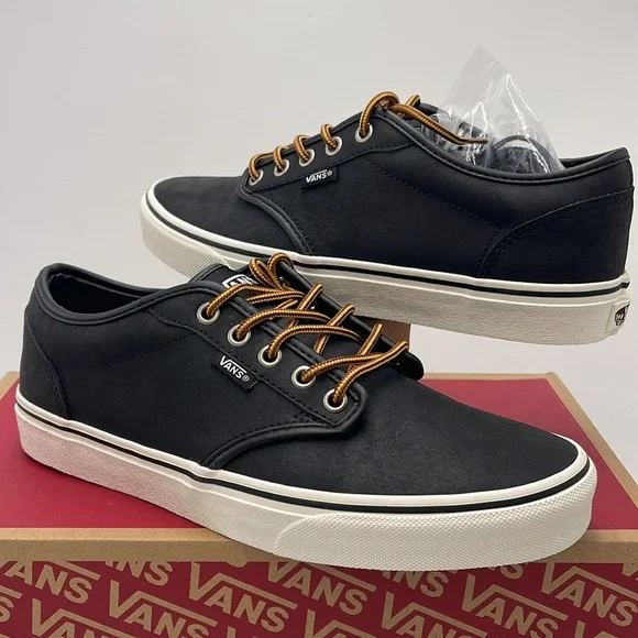 Vans WMNS Black Sneakers Classic Low-Top Design Atwood (Leather)BIck/Marshmallow - Picture 10 of 16
